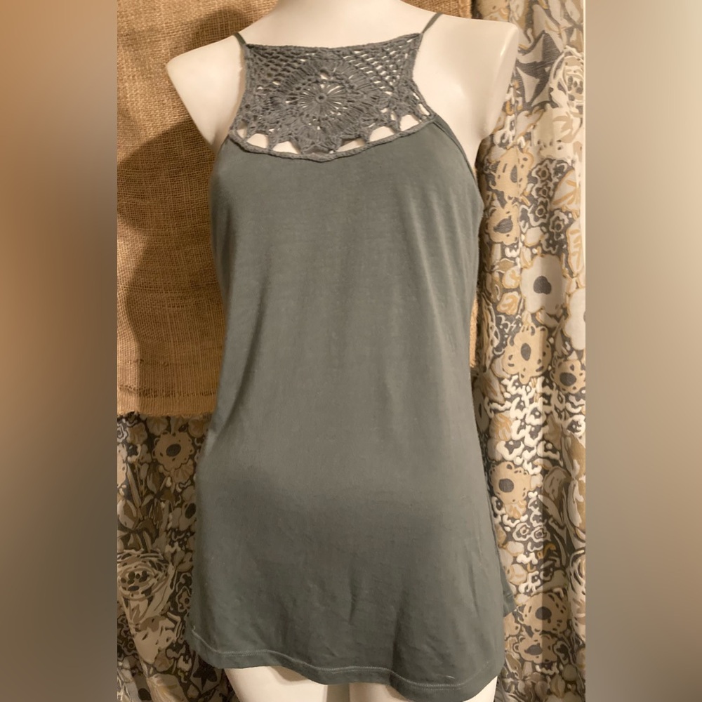 Mossimo gray crochet tank